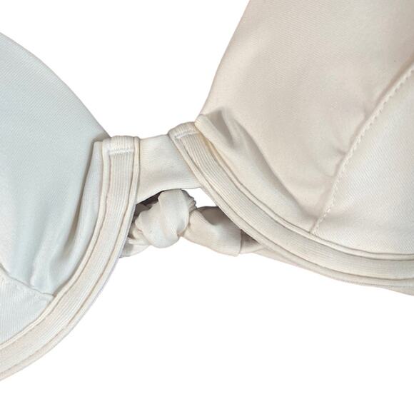 Knight White Adjustable Strap Tie Back Summer Beachy Bikini Top Women Sz L - Picture 3 of 11